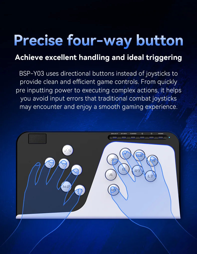 Leverless Hitbox Arcade Fighting Controller NS Xbox PS5 PC Switch Compatible Button Gamepad for Fighting Games