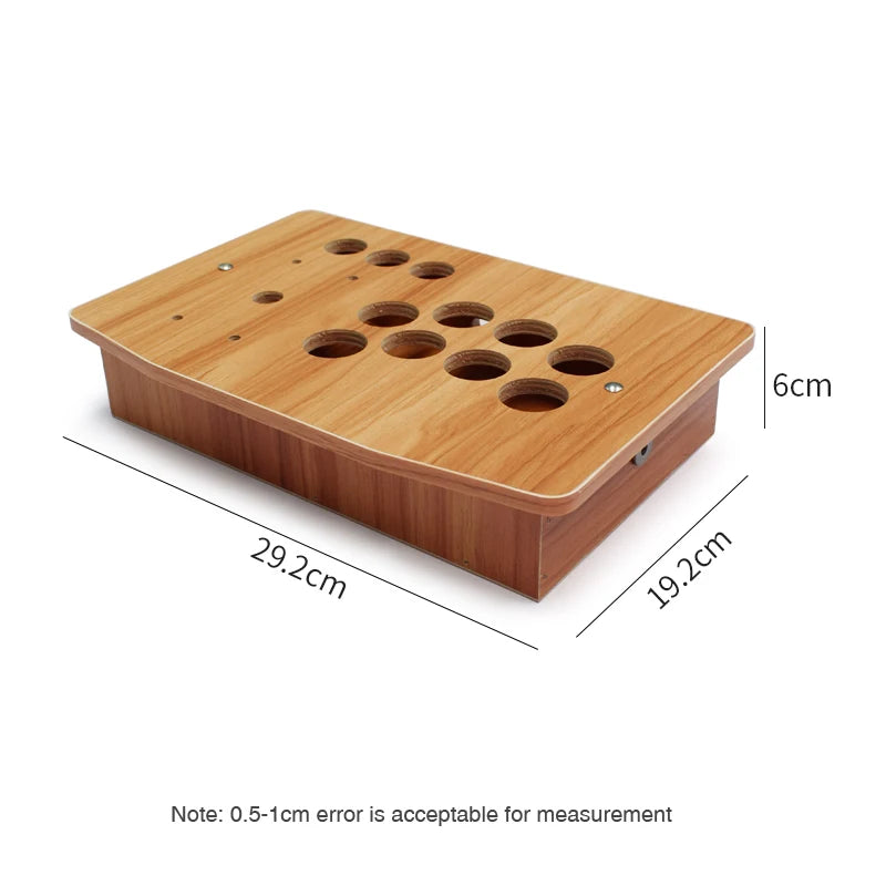 IYO Empty Wooden Box for Arcade Game Machine, DIY Joystick Button