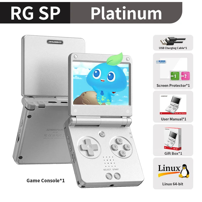 Anbernic RG SP Flip Handheld Game Console, 3.4-Inch IPS, 3300mAh