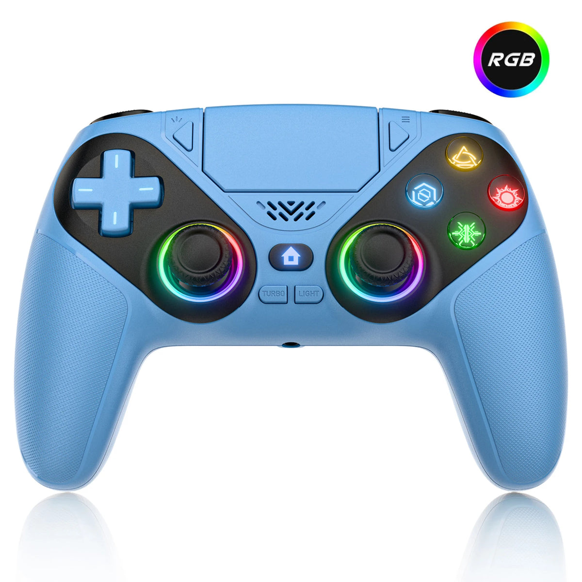 Controller For Playstation 5 PS5/PS5 Pro/Slim/PC,RGB Wireless BT Game Joystick Hall Effect 6 Axis Gyro Dual Shock Turbo Gamepads