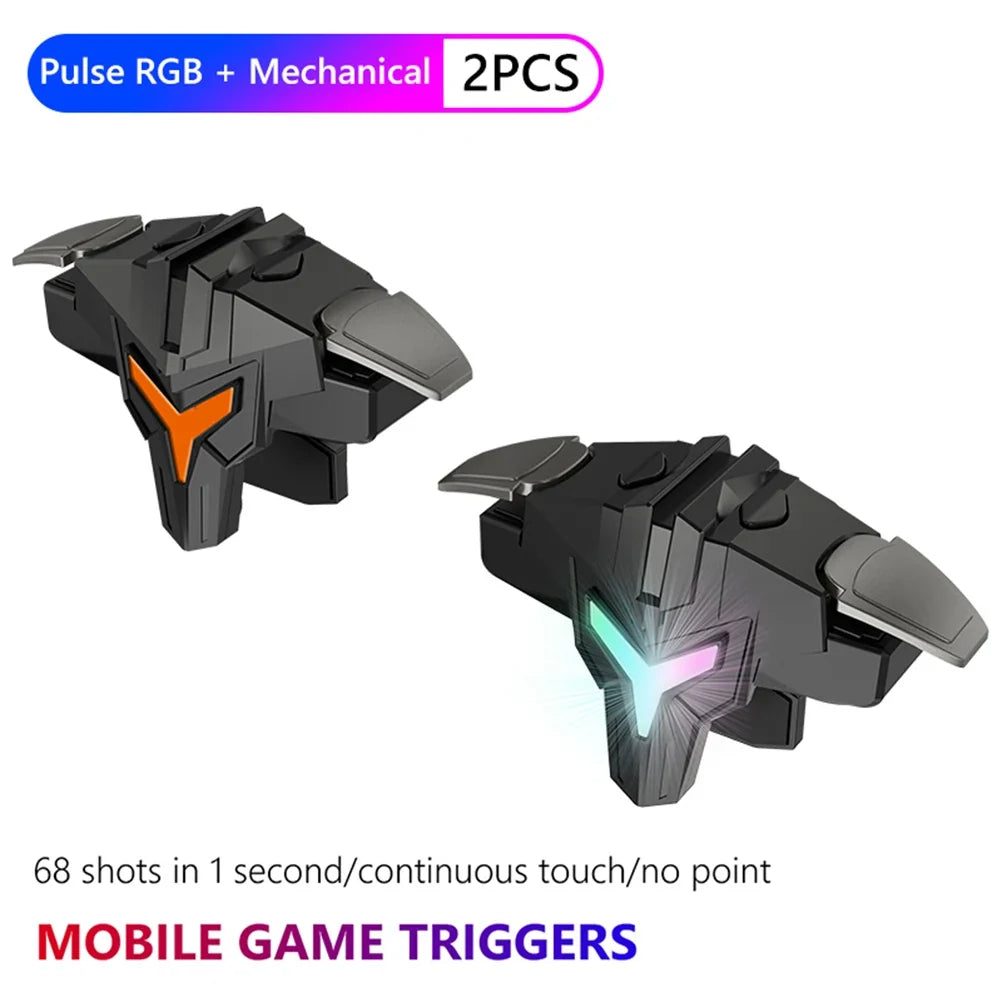 1/2pcs RGB A1 Mobile Gaming Trigger Professional 4 Finger Game Controller Gaming Aim Shooting Triggers Joystick for Mobile Phone