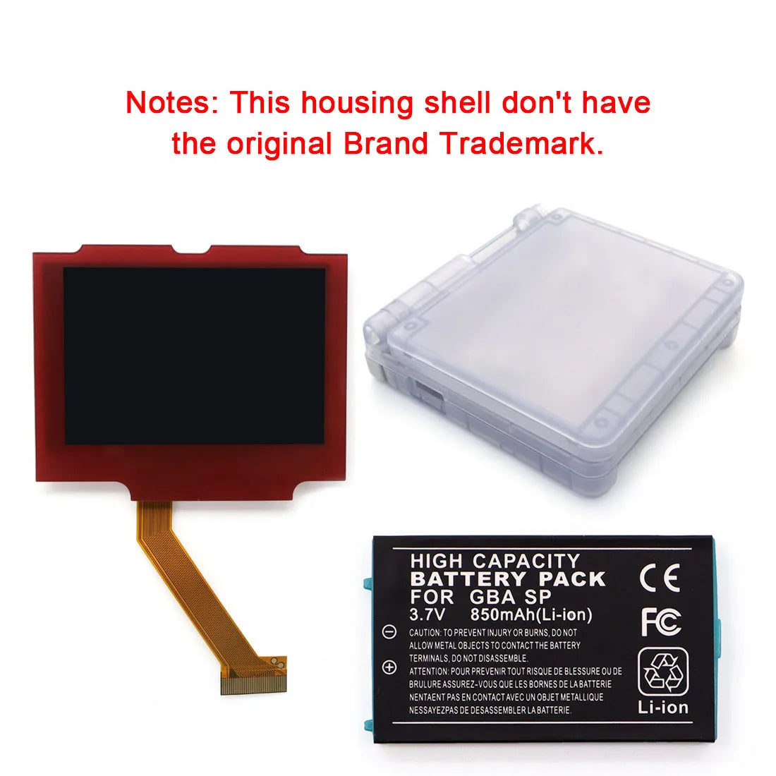 GBA SP V5 3.0 Inch IPS Screen Kit with 3.7V Rechargeable Pack
