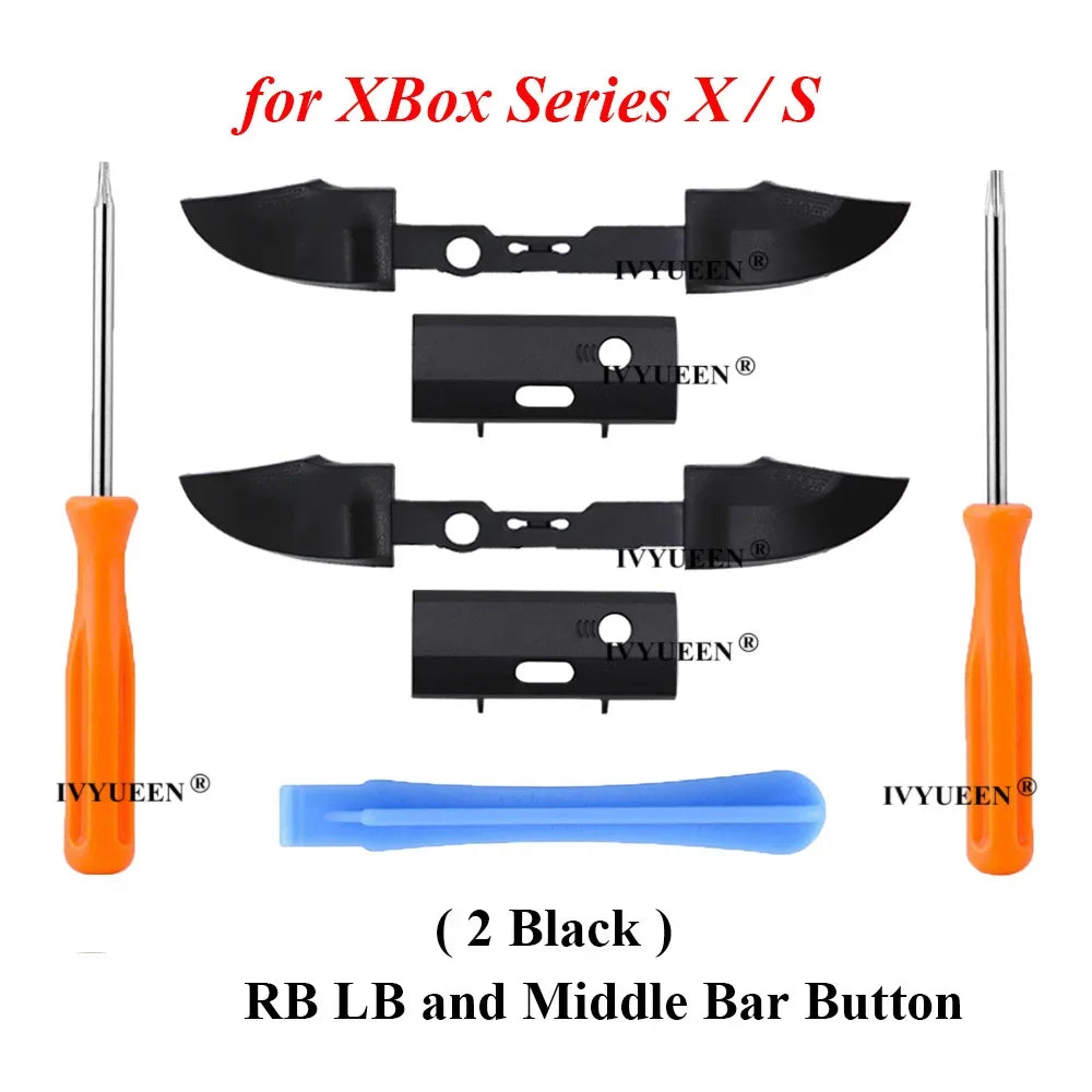 IVYUEEN 2 Sets RB LB Bumpers Buttons for Microsoft XBox Series X S Controller Trigger Button Middle Holder with Screwdriver Tool