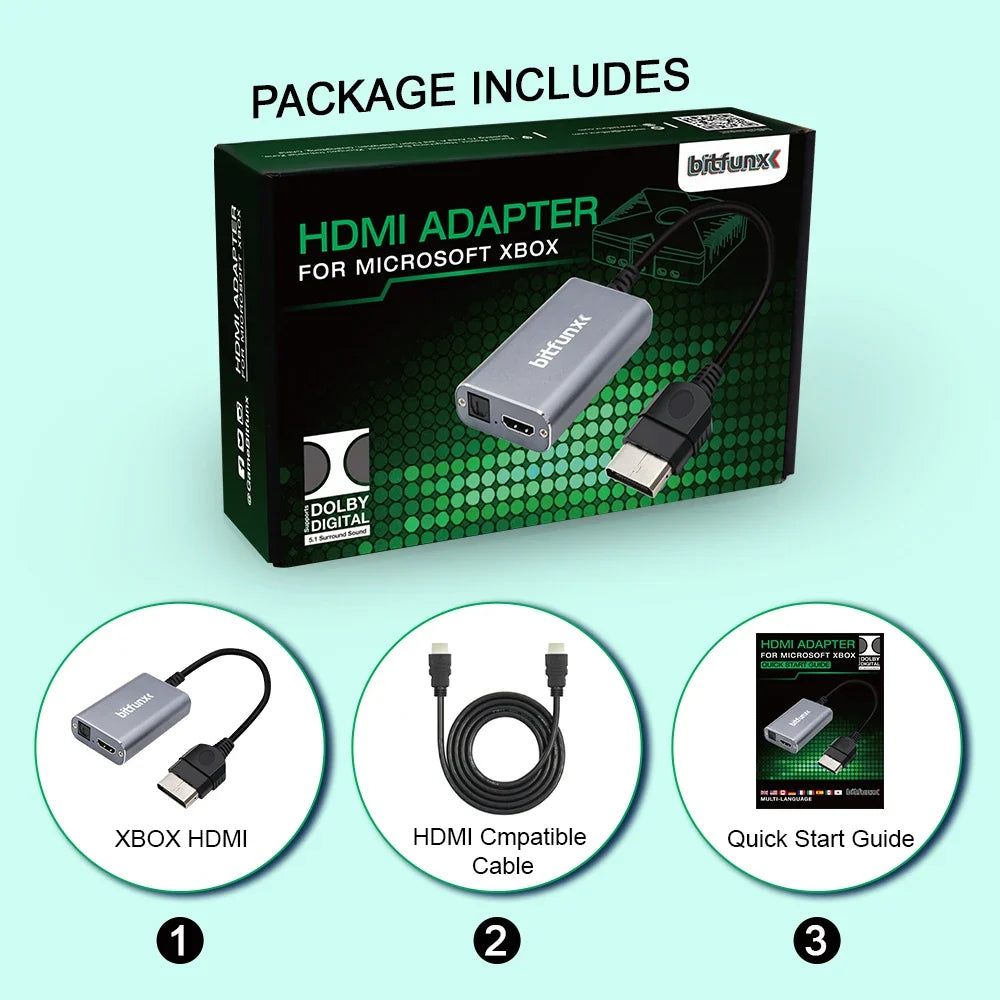 Bitfunx HDMI Adapter for Xbox Classic with 5.1 Dolby Digital