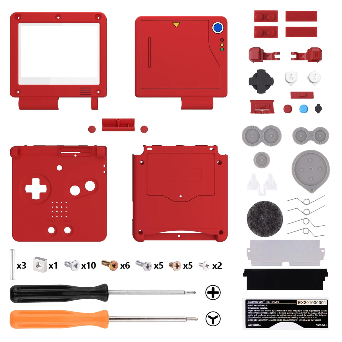 eXtremeRate IPS Ready GBA SP Shell - Classic NES/FC/SNES Style