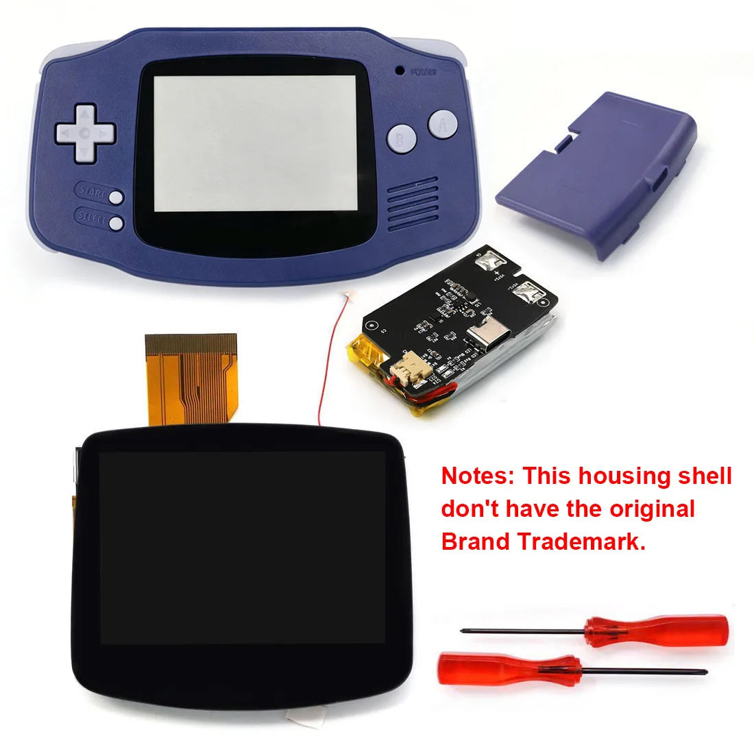 HISPEEDIDO GBA V5 720x480 IPS Drop-in Screen Kit with Shell