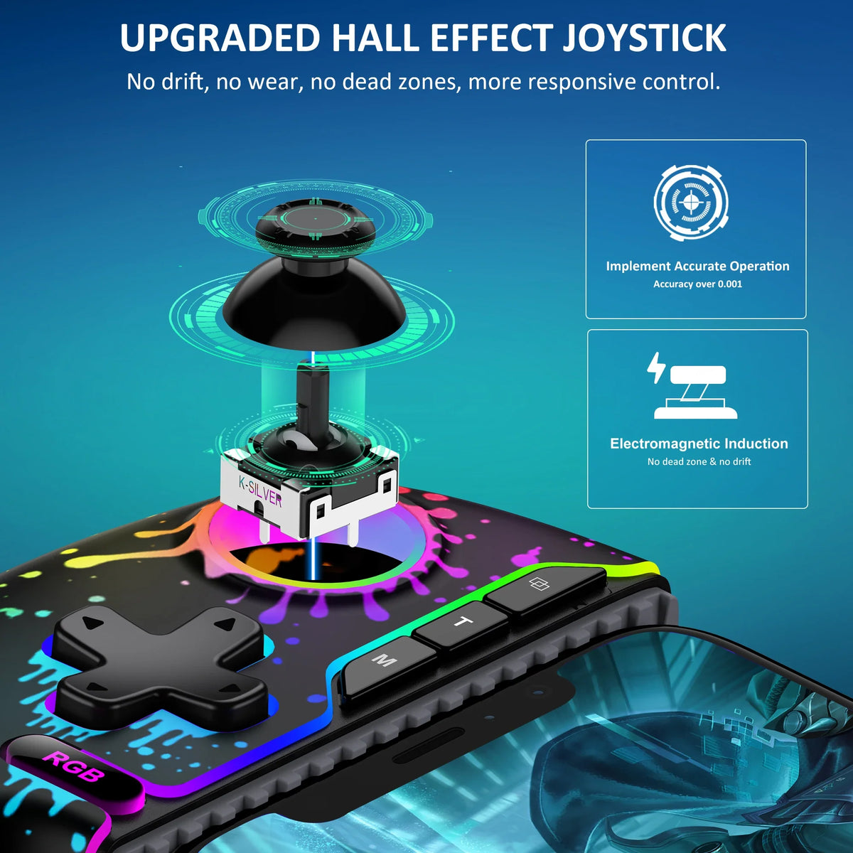 BEBONCOOL MC302 Hall Effect Phone Controller, Stretching, Android
