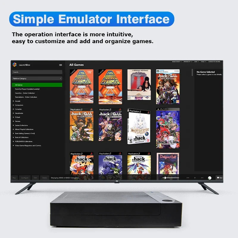 KINHANK 12TB Launchbox HDD for PC, 45000+ Games, PS2/PS3 Emulators