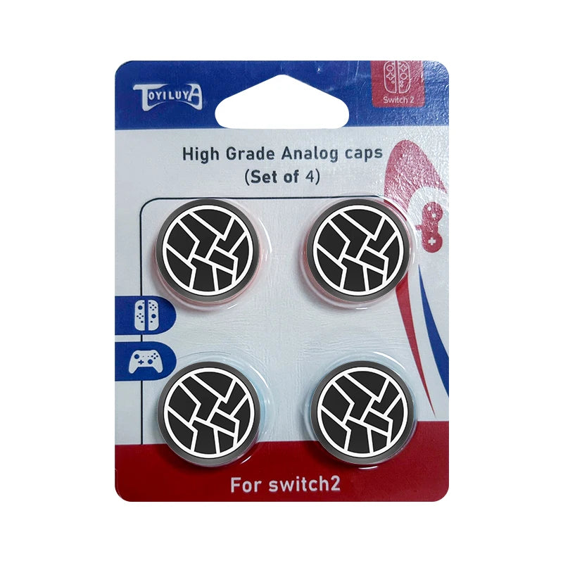 PS4 PS5 Switch 2 4x Silicone Thumbstick Grip Caps, Rubber Skin