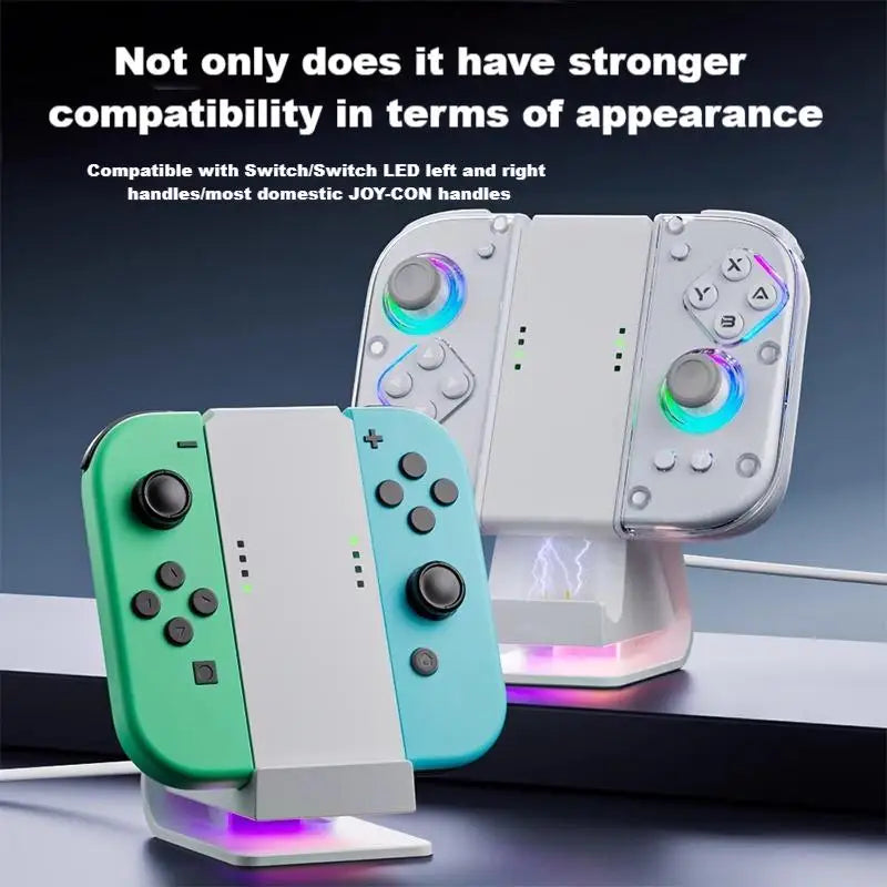 Aolion Charging Grip for Nintendo Switch Joycon, RGB Stand
