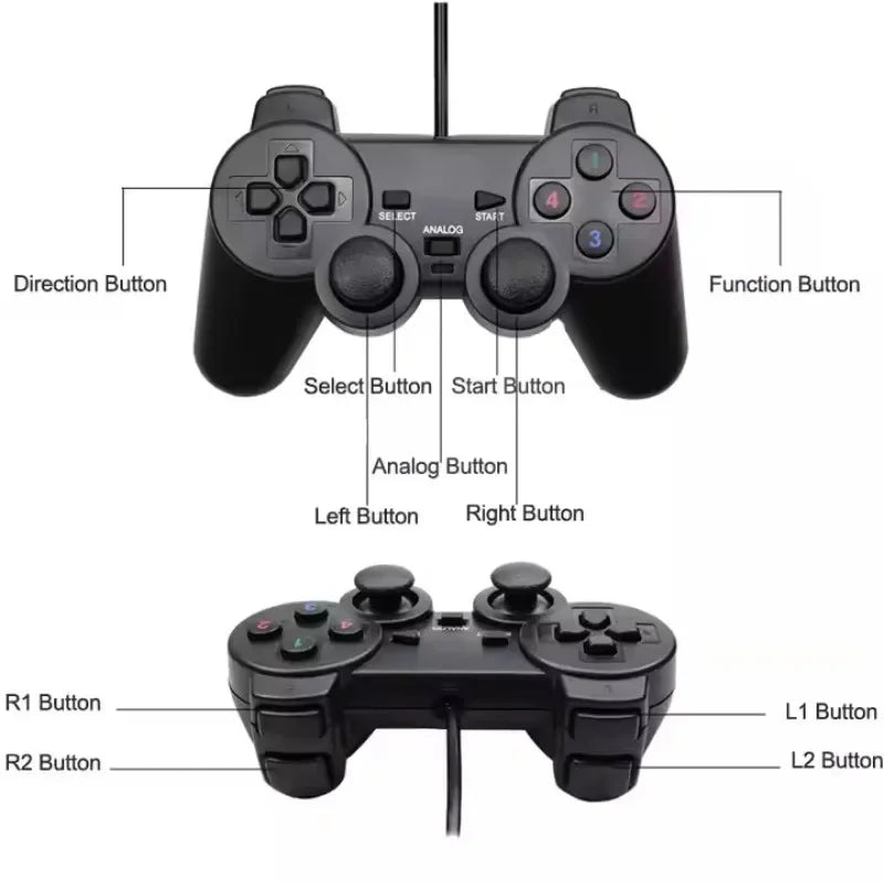 Wired Gamepad Controller for Joystick for Playstation 2 Vibration Shock Joypad Wired USB PC Control WinXP/Win7/Win8/Win10 For PC