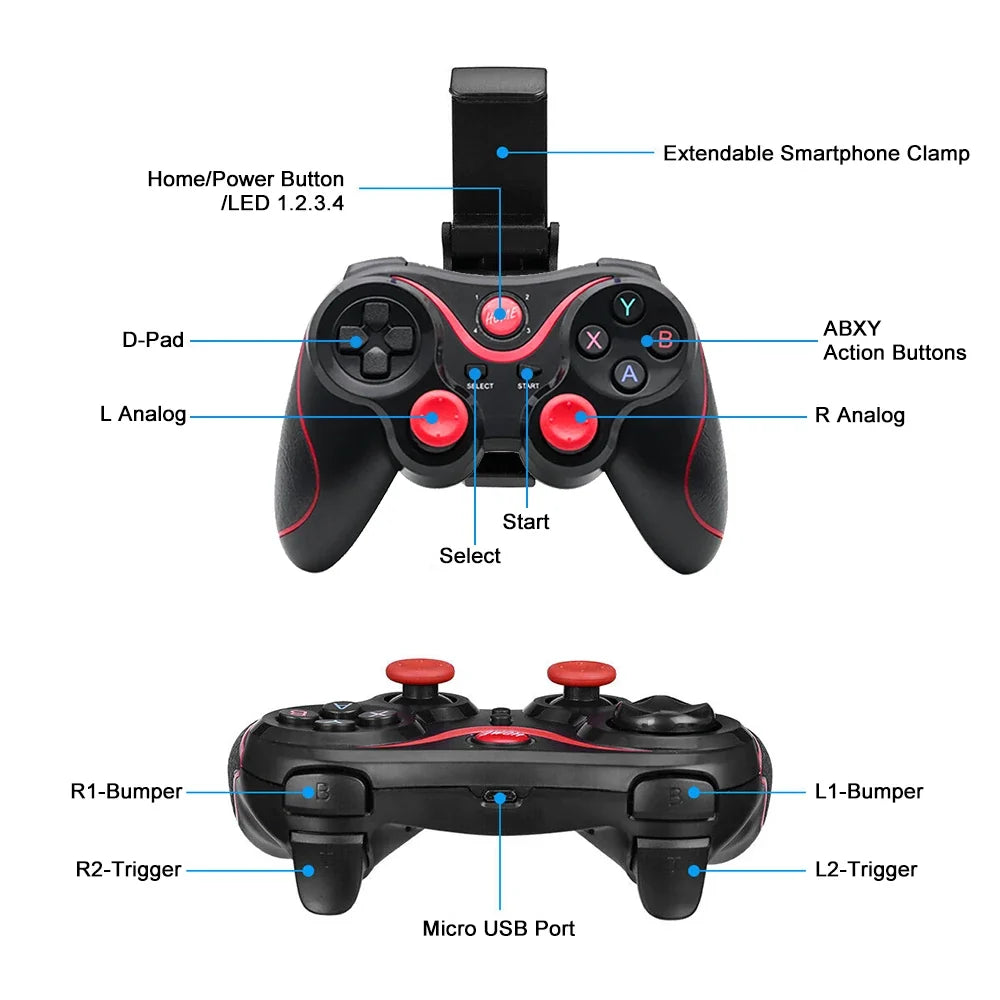 X3 Wireless Bluetooth Game Controller for PC Android iOS TV Box