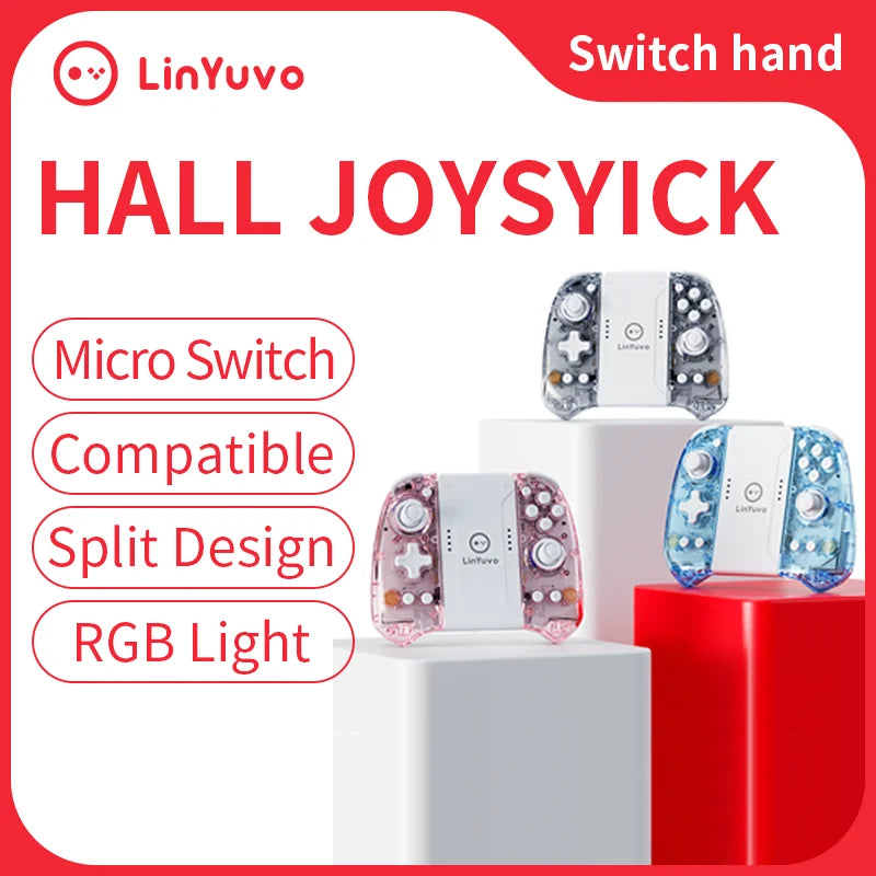 LinYuvo KS58 Wireless Gamepad for Switch & OLED, Hall Rocker