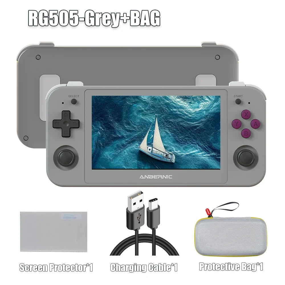 ANBERNIC RG505 Android 12 Handheld, 4.95 Inch OLED, Hall Sticks