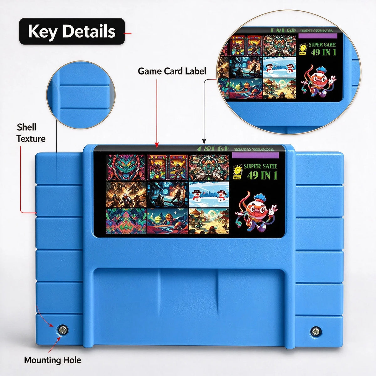 Super 49 In 1 Game Cartridge Multi Game Card NTSC For SNES 16 Bit Video Game Console