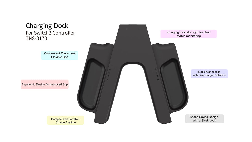 Charger Grip Bracket for Switch 2 Joystick Controller Grip Handle Portable Charging Station for NS Switch 2 Gaming Accessories