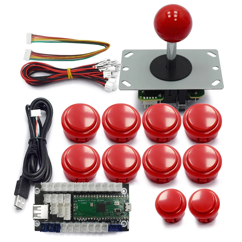 Copy Sanwa Arcade Game Diy Kit 8 Way Joystick Push Buttons Usb Board Support PC 360 Raspberry Pi PC Android PS3 PS4