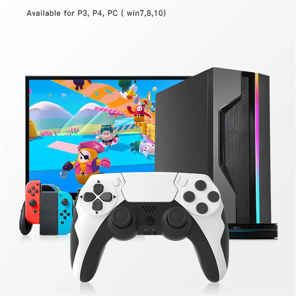 GAMINJA P48 Wireless Gamepad with Six Axis Gyroscope Game Controller For PS4 PS3 Console Win 7 8 10 Dual Vibration PC Joystick