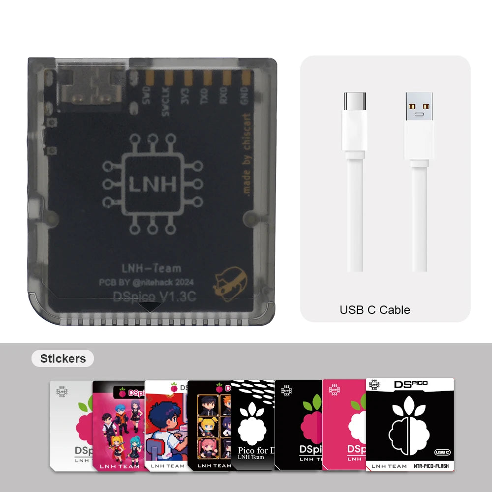 Chisfamily USB-C DSpico Game Reader Adapter 16 MBit Ultra-Low Power With LED RP2040 MCU for Nintendo DS, NDSL, DSi, 3DS Consoles