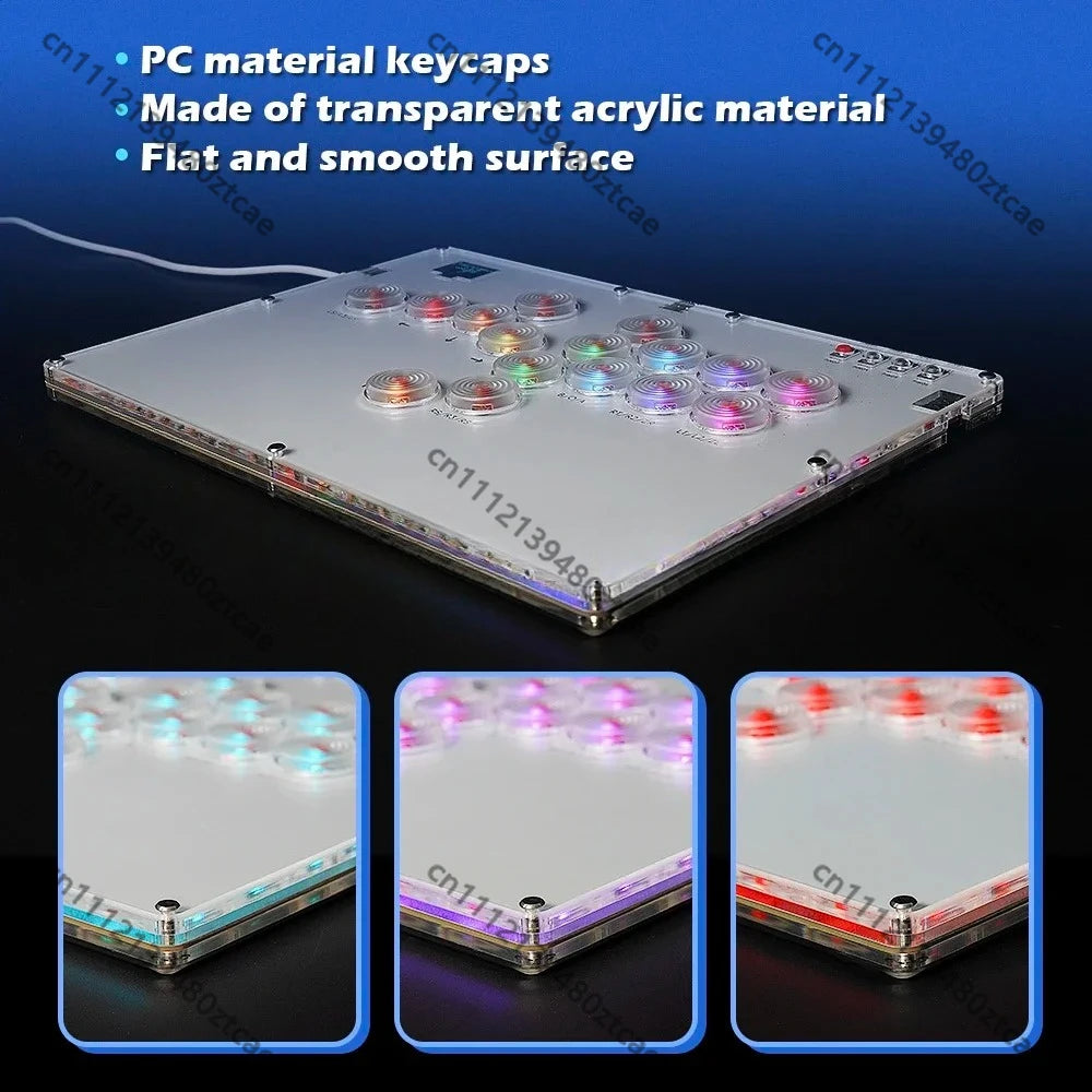 Leverless Hitbox Game Controller Fighting Joystick, Portable Duelpad Style Game Stick for Multi Platform Gaming Entertainment