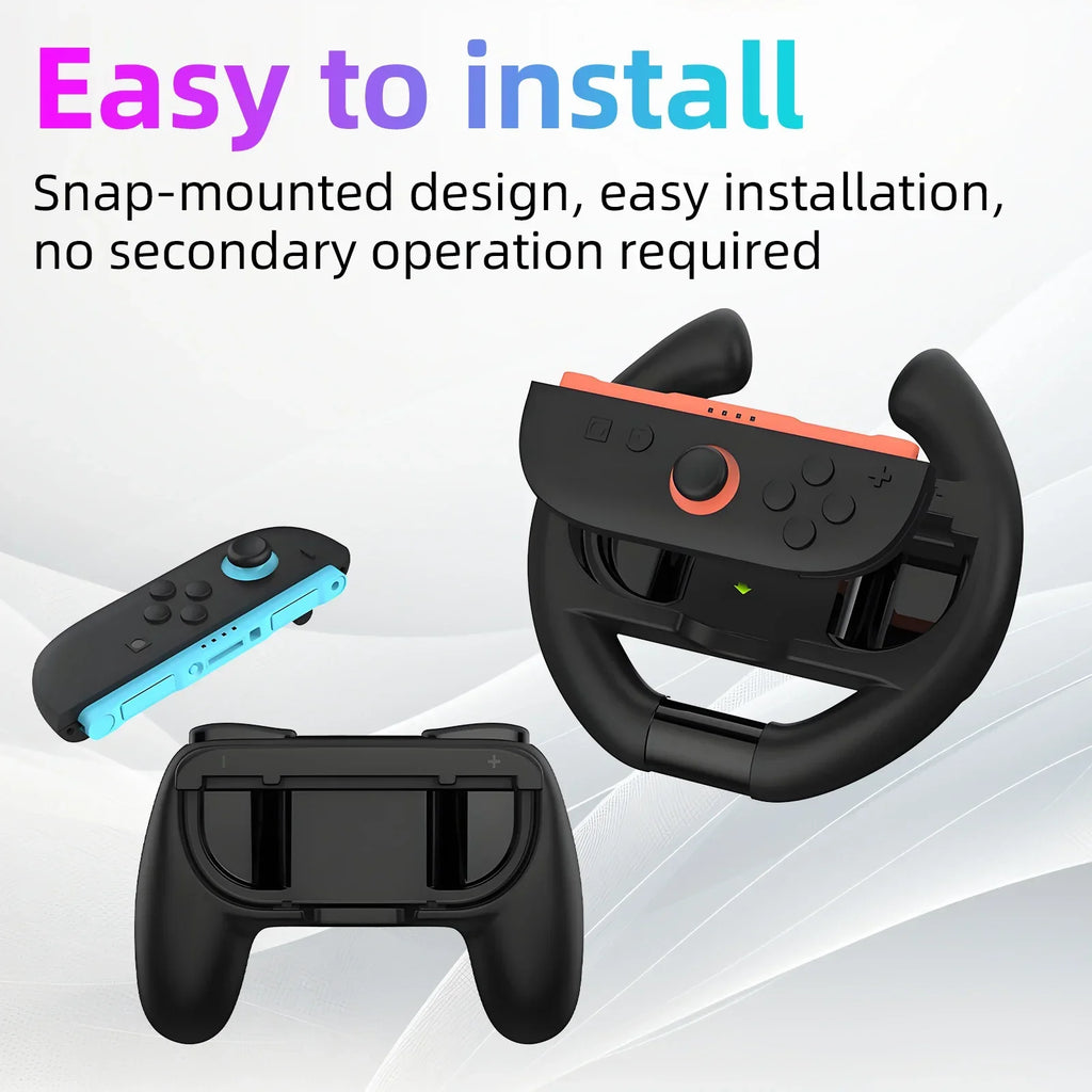 2PCS Game Steering Wheel for Nintendo Switch 2 JoyCon Controller Racing Wheel Hand Grip for Switch2 Kart Games Accessories