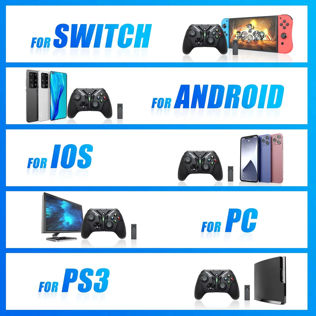 Switch Wireless Gamepad for Nintendo Switch, Android IOS, PC Ps3 Games Hall Effect Stick with Six-axis Bluetooth Game Controller