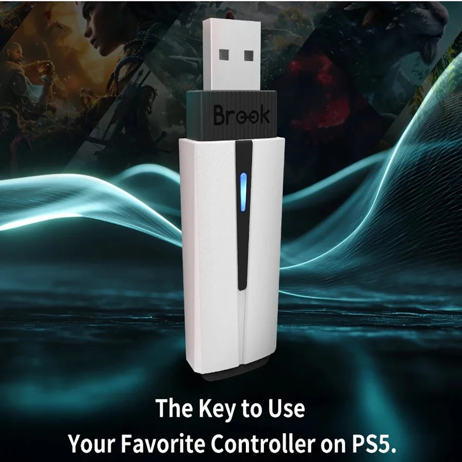 Brook Wingman P5 Unchain PS5 USB Adapter, Wired/Wireless Fighting Stick Controller Convertor for PS5/PS4/PC (X-Input)