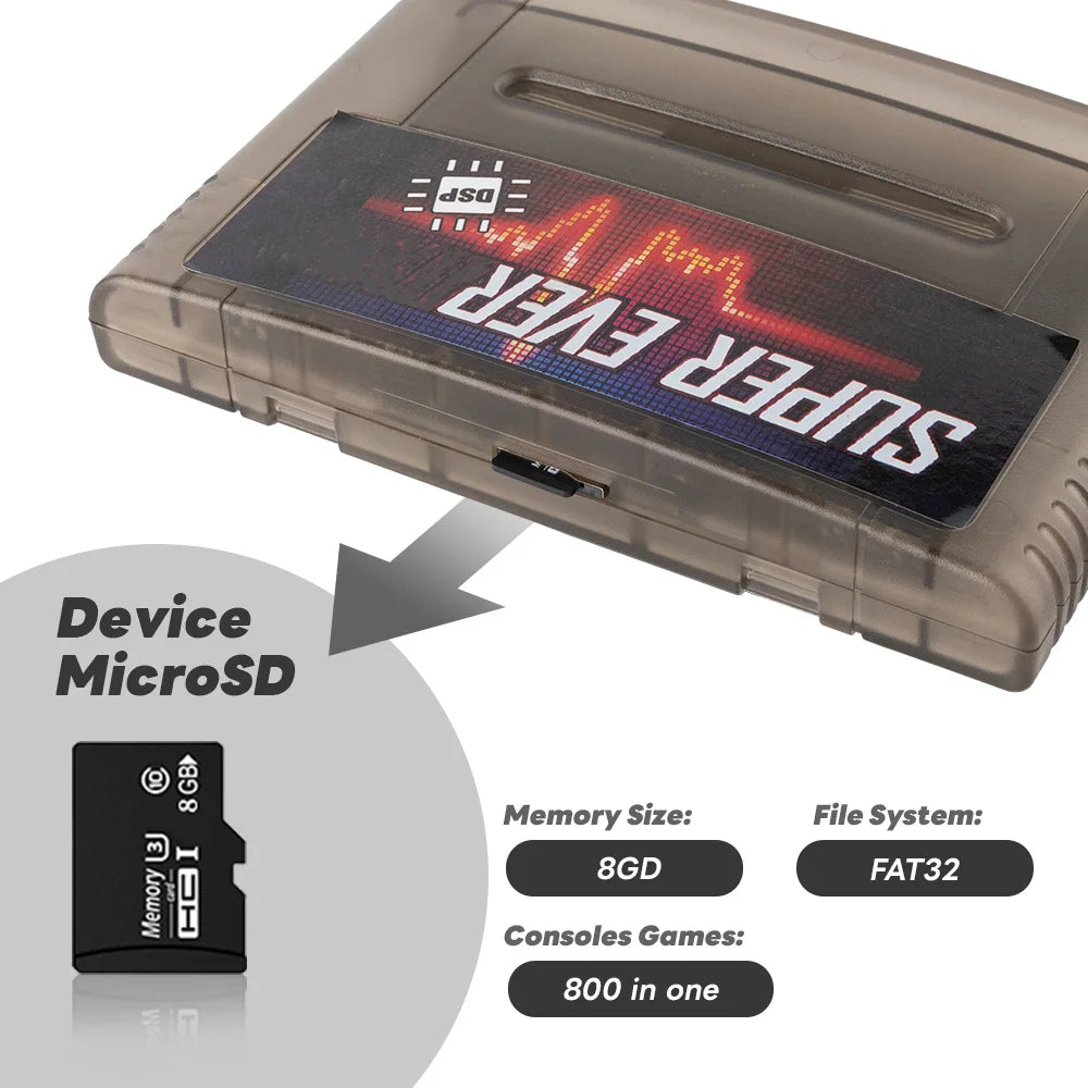 New Super DSP SNES SFC Supports With 8G TF Card Memory Card For SNES SFC Console Accessories