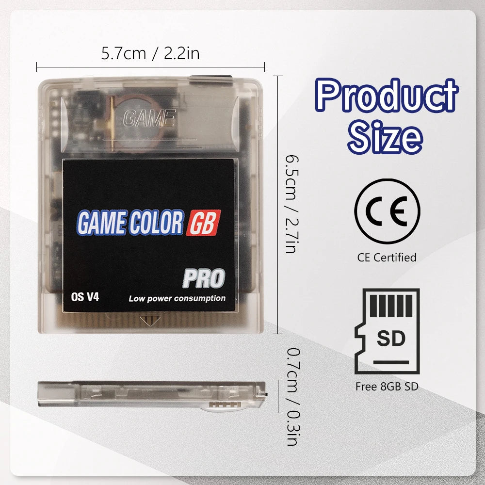 GB GBC Flash Cartridge Compatible with Game Boy Game Boy Color and Game Boy Advance 8GB Micro SD Card Menu Return Button