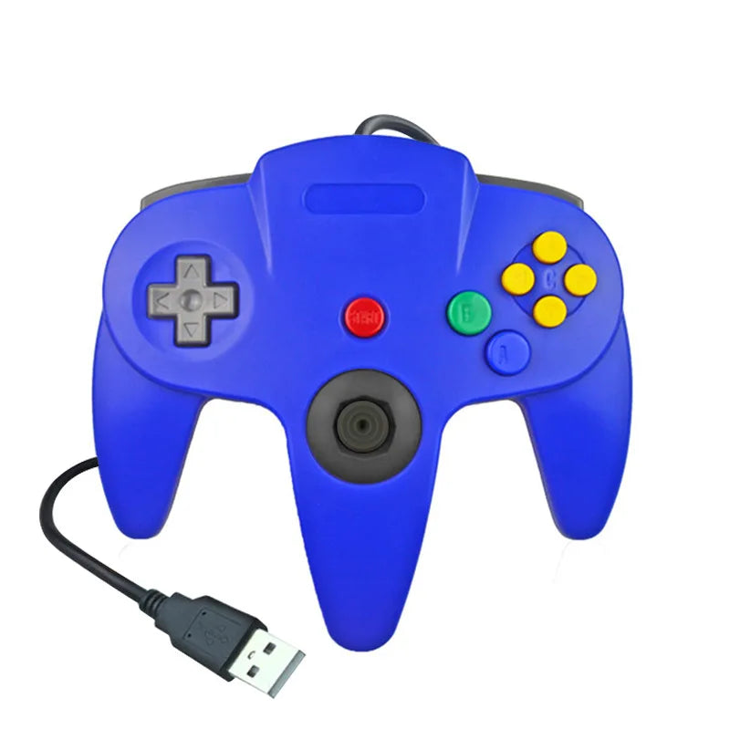 Wired USB Game Controller N64 Shape Gamepad Classic N64 Style Joystick for PC Computer Retro Video Game Playing Plug and Play
