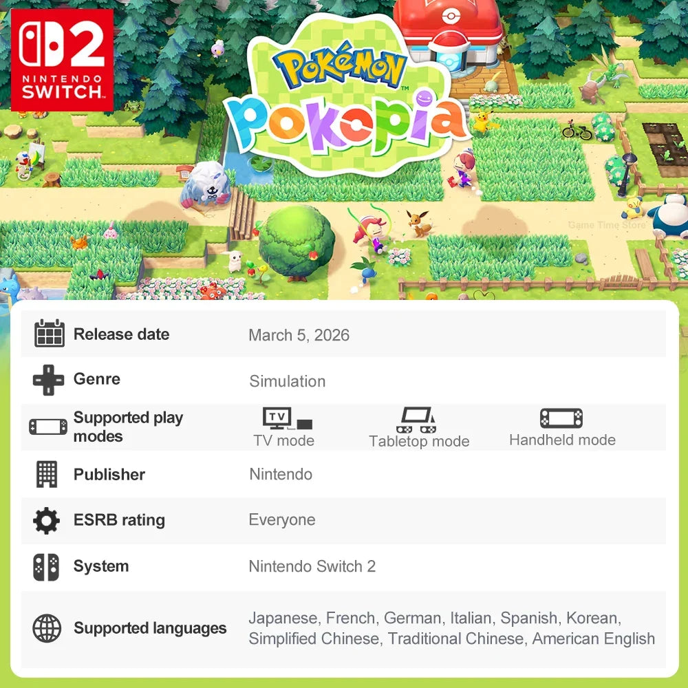Pokemon Pokopia for Nintendo Switch 2 - Simulation Game Card