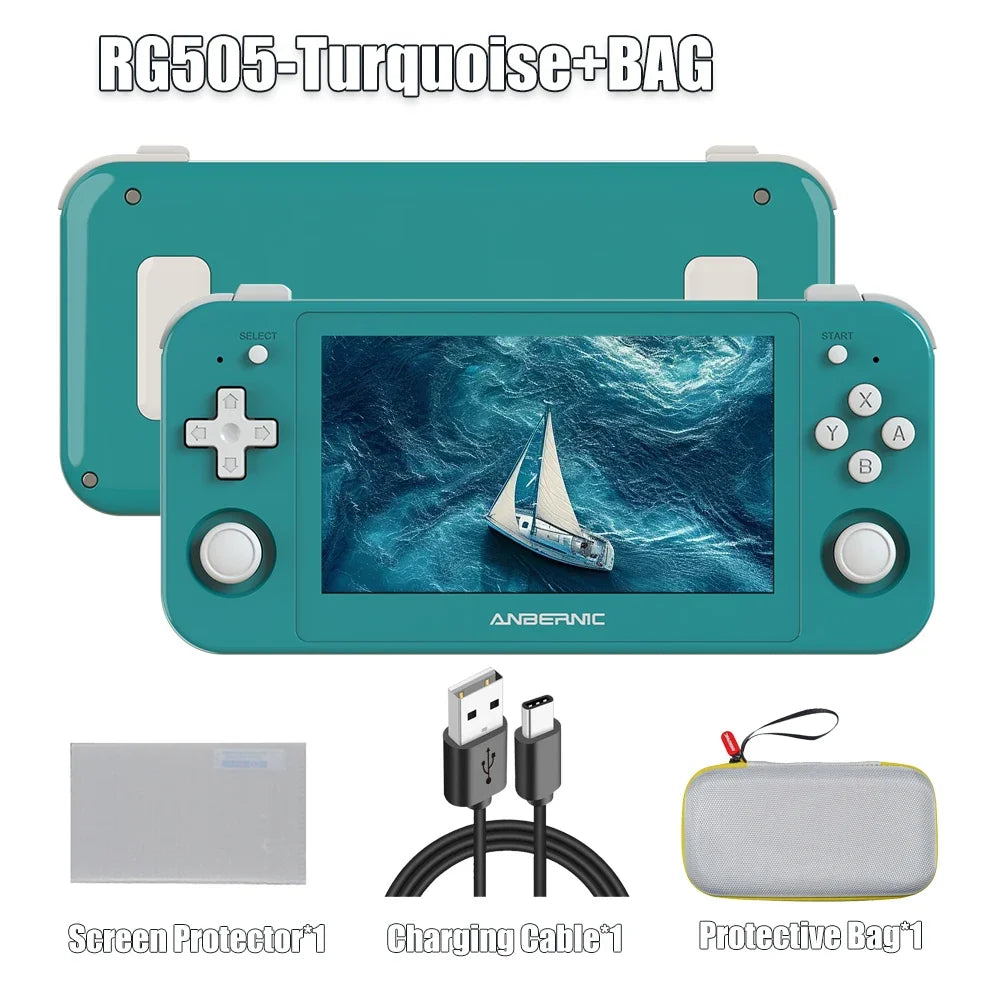 ANBERNIC RG505 Android 12 Handheld, 4.95 Inch OLED, Hall Sticks