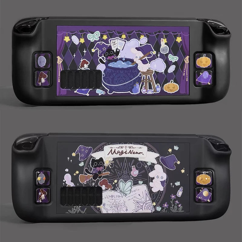 Steam Deck/OLED Magic Milk Cat Hard PC Case, Non-Slip Cover