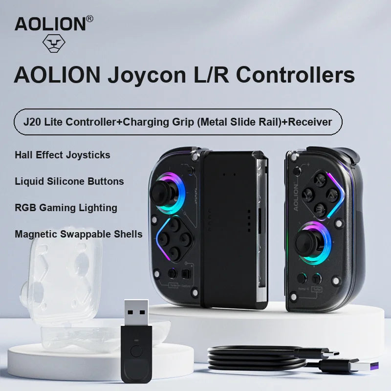 AOLION J20 Hall Joy-con Gamepad for NS2/Switch OLED/Switch NFC HD Shake Lite Left and Right Split Game Controller