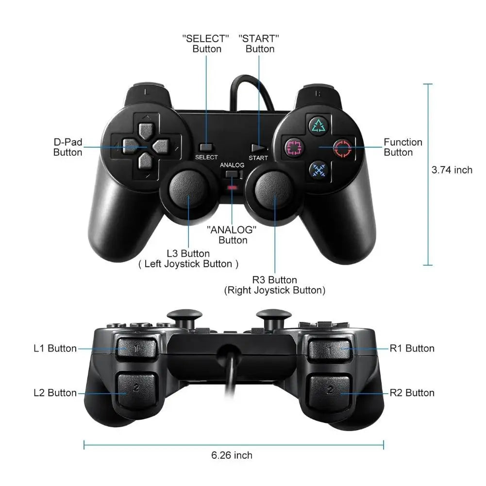 Transparent Wired Controller for PS1, PS2 and PS2 Slim