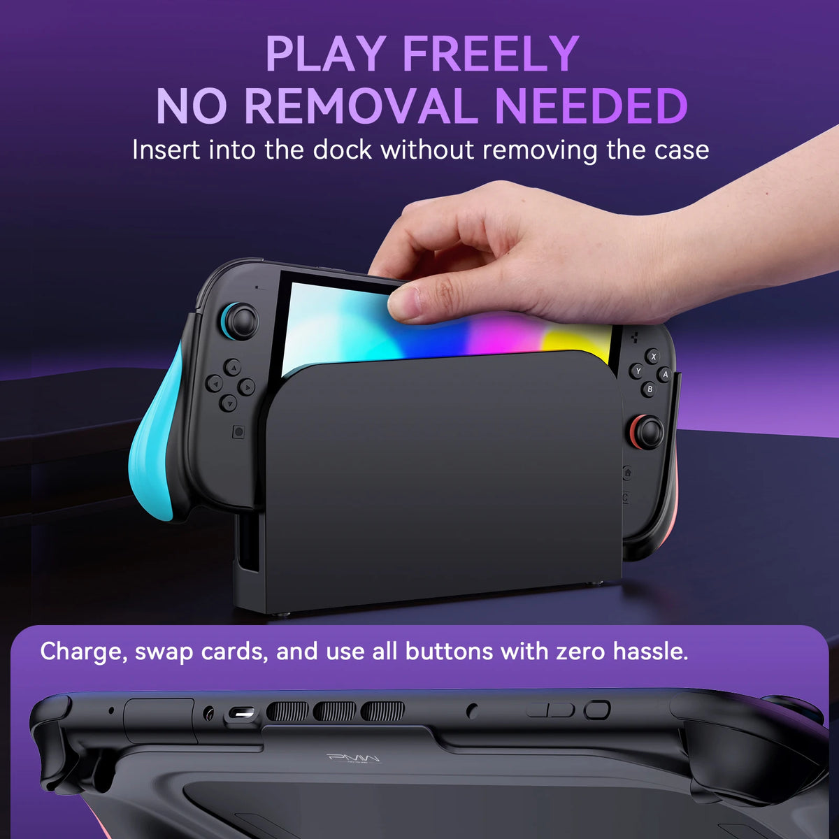 IINE Grip Case for Switch 2/Ergonomic grip / Dock-Compatible  /Easy Install / Only 65g
