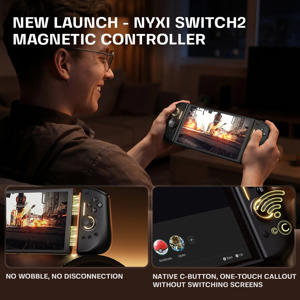NYXI Hyperion 3 Wireless Joypad for Switch 2, Hall Joystick Magnetic Controller