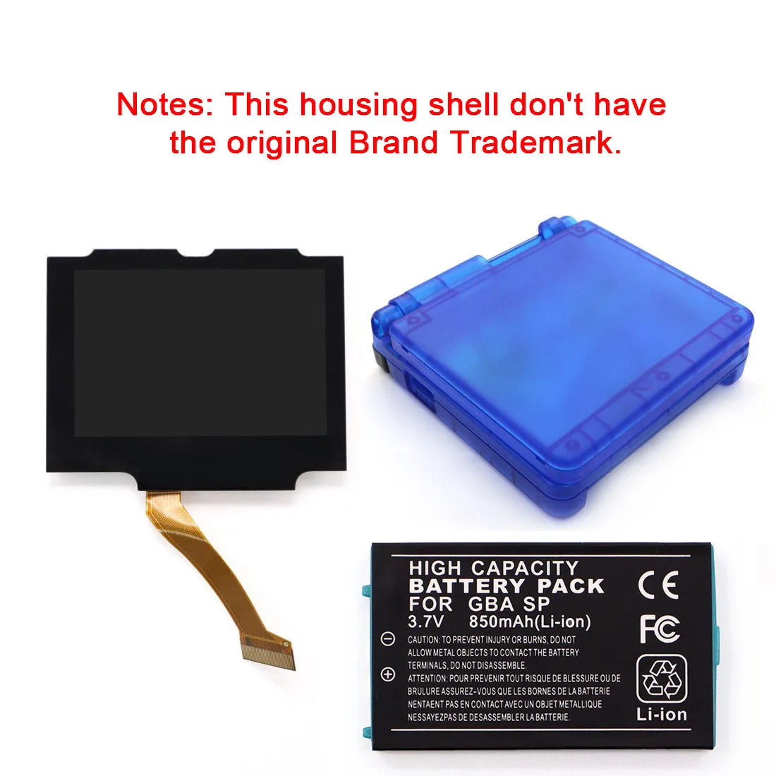 GBA SP V5 3.0 Inch IPS Screen Kit with 3.7V Rechargeable Pack