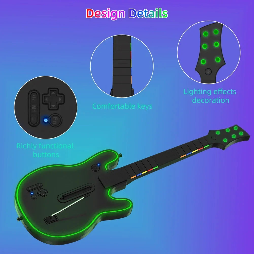 2.4G Wireless Guitar Controller for PS4, PS3, PC, Guitar Hero