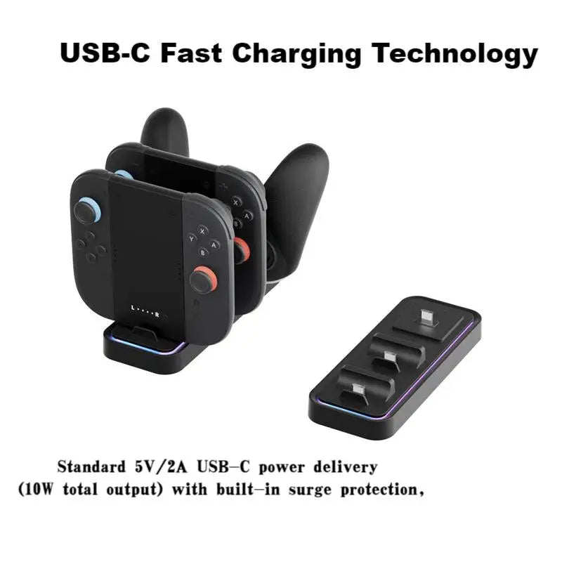AOLION For Switch 2 Pro Controller Charging Stand Type C Multi in One Switch2 Joycon Controller Charging Stand