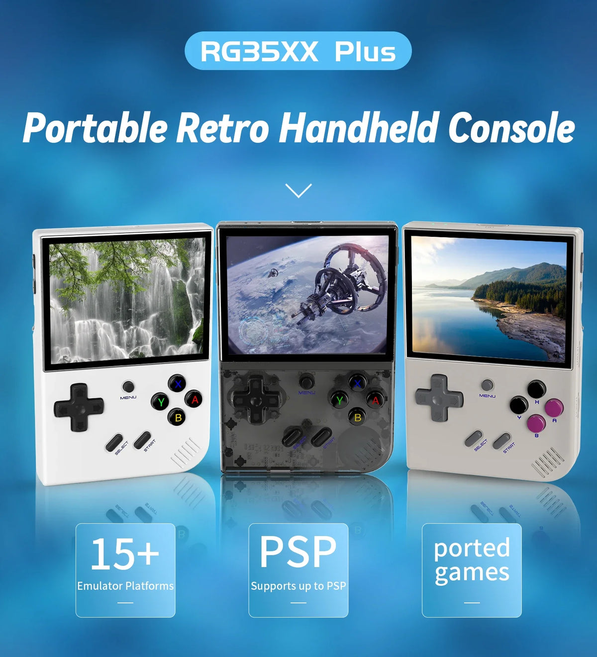 ANBERNIC RG35XX PLUS Retro Handheld Game Player Built-in 64G TF 5000+ Classic Games Support-HDMI TV Portable Game Player