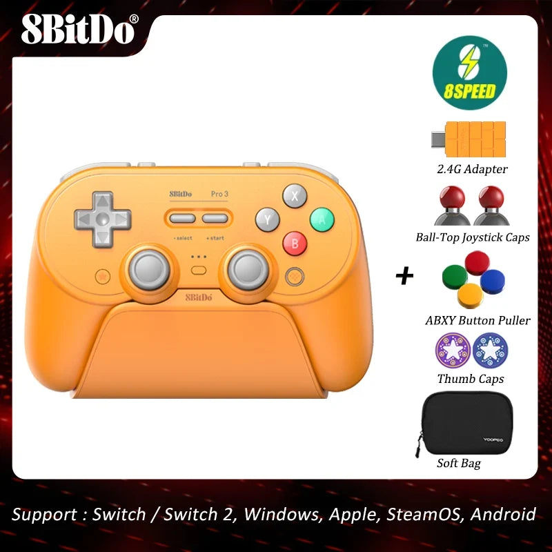 8BitDo Pro 3 Bluetooth Controller for Switch 1/2, TMR Sticks