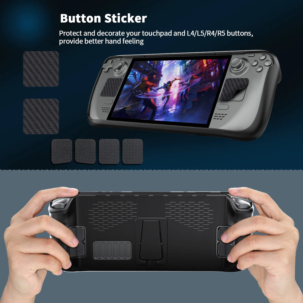 Steam Deck JYS-SD009 TPU Case with Stand and Stickers