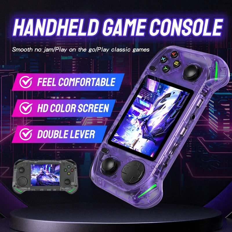 New RX6H Open Source Retro Handheld Video Game Console 3.5 Inch IPS Screen Portable Linux System Pocket Player with 128GB Games