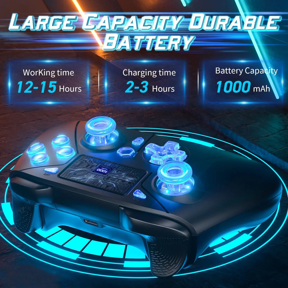 Wireless Controller for PS4 with Hall Effect, RGB Light and Turbo