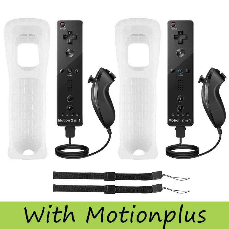 Controller Set For Nintendo Wii/Wii U 2 in 1 Wireless Remote Gamepad Joystick Optional Motion Plus Silicone Case Gaming Control