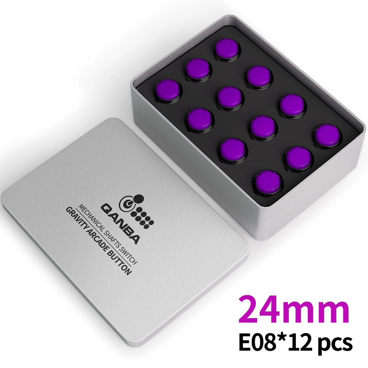 QANBA Gravity KS Arcade Buttons Mechanical Shafts Silent Pushbutton 30mm 24mm Snap-In Arcade Sticks DIY Parts (Boxed）