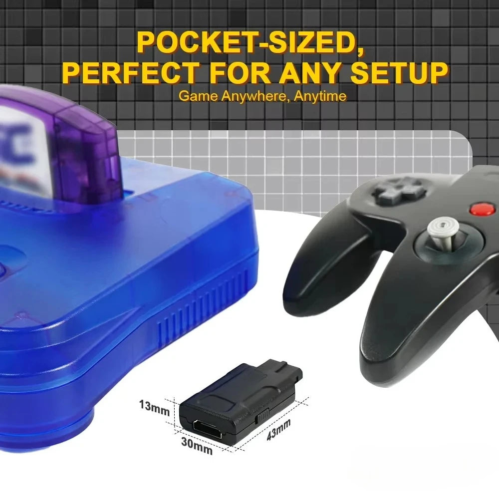 Mini 720P 1080P HDMI™ Adapter 16:9/4:3 Auto S-Video Composite For N64 SNES SFC NGC Game Consoles