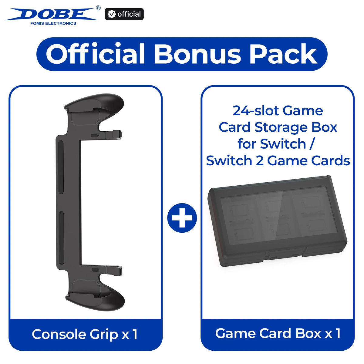 DOBE Grip for Nintendo Switch 2 with 5 Game Card Slots, Anti-Slip