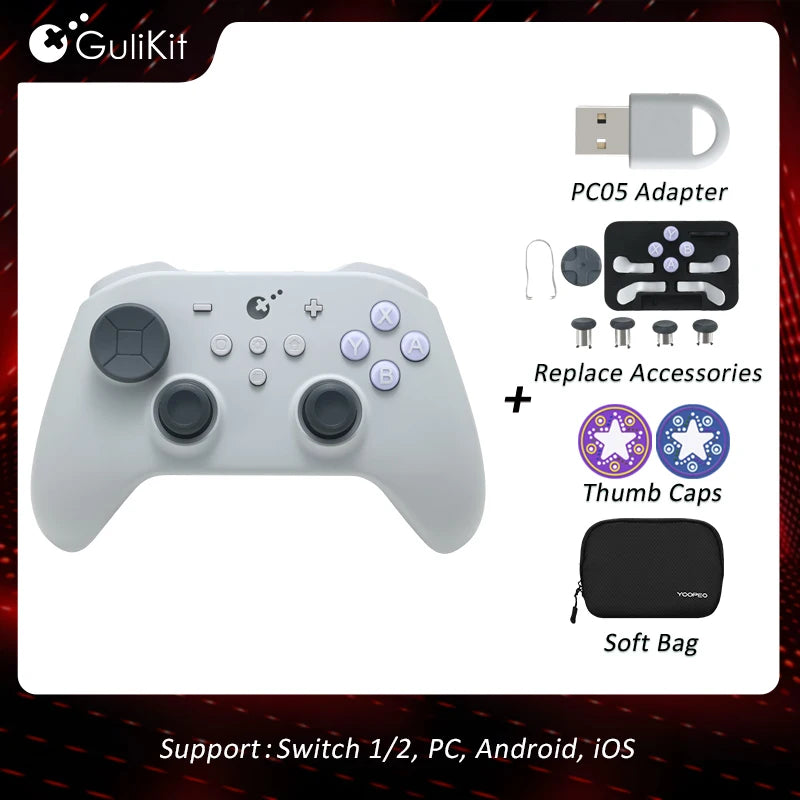 GuliKit TT MAX Controller NS69 Gamepad with TMR Joysticks Anti Drift Gamepad for Windows Nintendo Switch 1/2 Android iOS